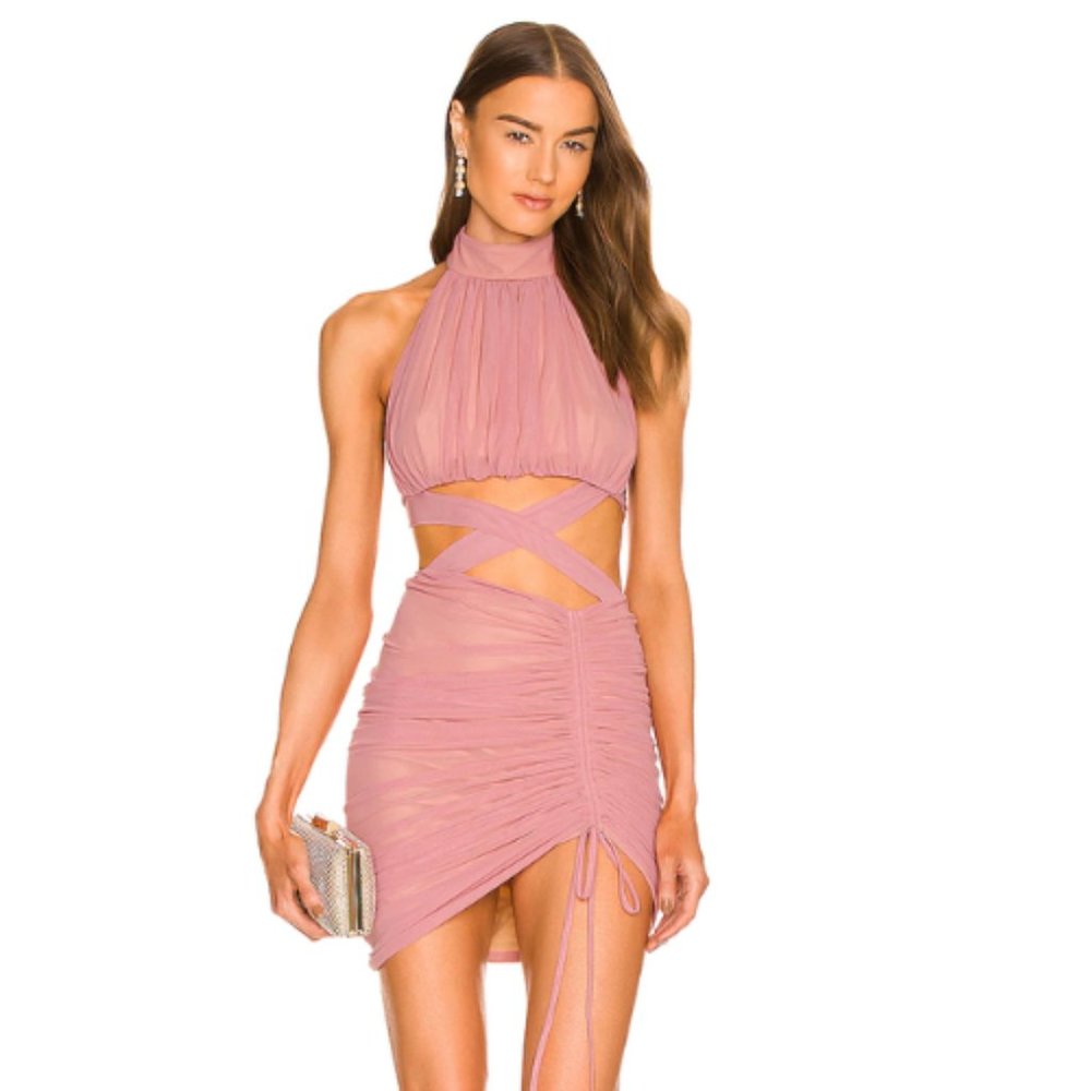 Michael Costello x REVOLVE Harlyn Mini Dress in Pink NWT Size XS